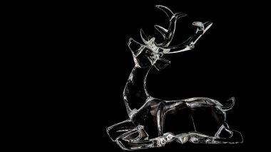Siyah Geçmişe Karşı Şeffaf Cam Ren Geyiği