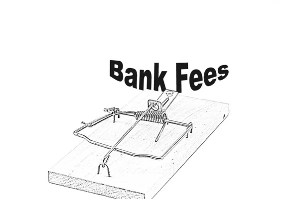 Conceptual Mousetrap Sketch Bank Fees — Stock Photo, Image