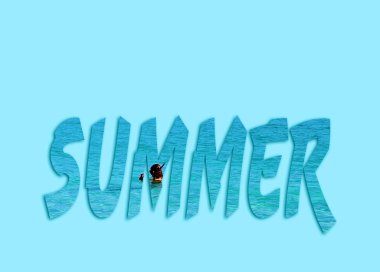 Okyanusun bir resminden yaz metni