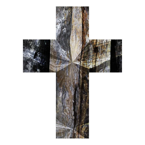 Strukturovaný dřevěný kříž — Stock fotografie