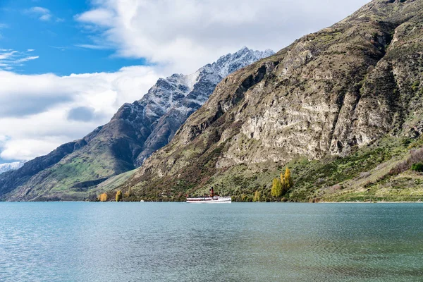 Dampfschifffahrt Von Queenstown Auf Dem Wakatipu See Neuseeland Vor Der — Stockfoto