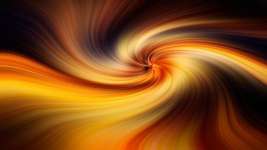 Turuncu ve sarı kıvrımlı soyut desen çizimi