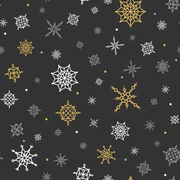 Fondo de Navidad e invierno con copos de nieve — Vector de stock