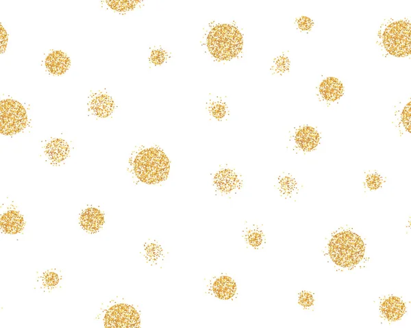 黄金の輝きと光沢のあるシームレスな背景ドット装飾 — ストックベクタ