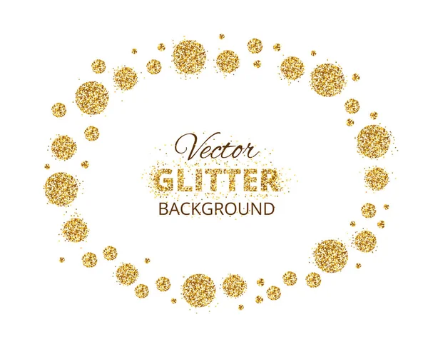 Sfondo lucido con oro puntini glitter decorazione — Vettoriale Stock