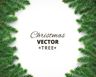 Vektör Noel ağaç dalları ve metin için yer ile arka plan