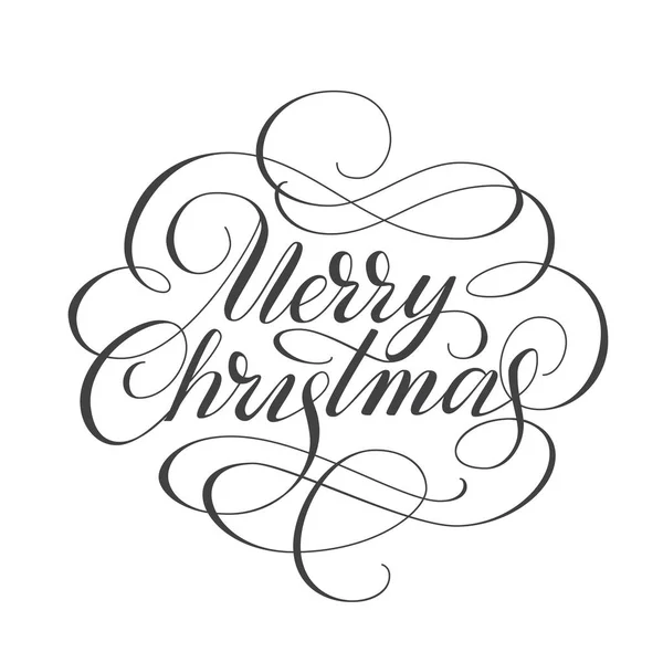 Feliz Navidad mano dibujado letras — Vector de stock