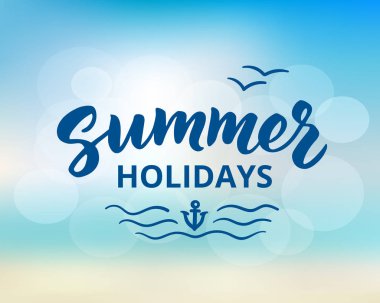 Yaz tatili çizilen fırça yazı el