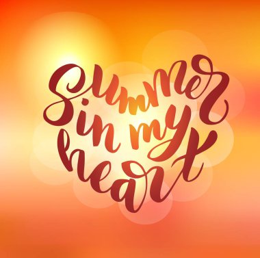 Kalbimde yaz - çizilen fırça yazı el