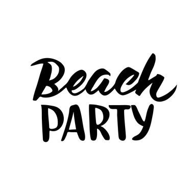 Plaj partisi el fırça yazı çekilmiş