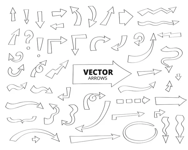 Set of hand drawn arrows — Stock Vector