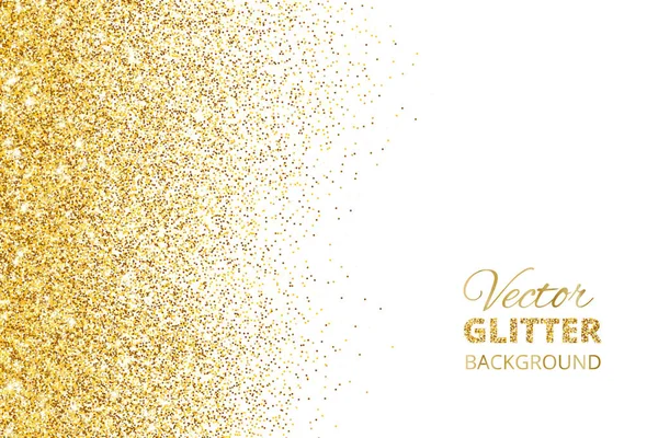 Vector illustration of falling glitter confetti, golden dust. Fe — Stock Vector