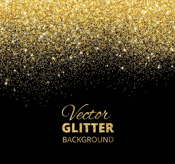 Vector illustration of falling glitter confetti, golden dust. Fe — Stock Vector