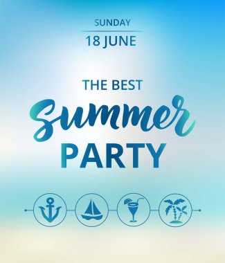 Yaz Partisi metin, tipografi fırça yazı ile. Plaj partisi poster kavramı.