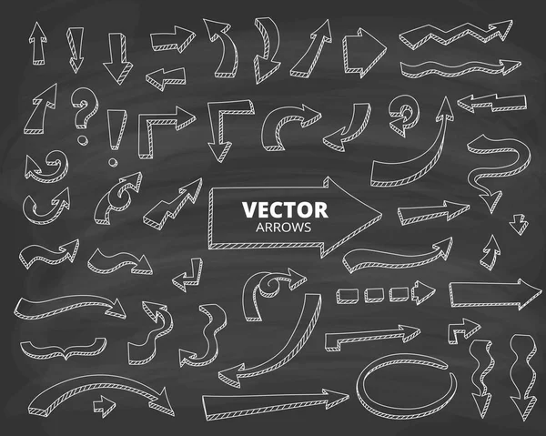 Set of hand drawn arrows — Stock Vector