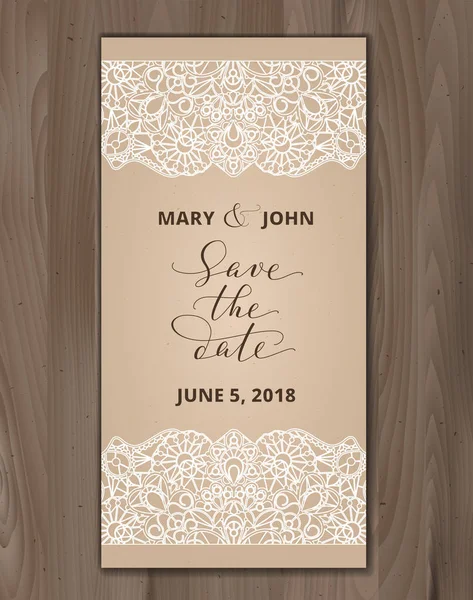 Guarde la tarjeta de fecha, plantilla de invitación de boda. Caligrafía personalizada escrita a mano . — Archivo Imágenes Vectoriales