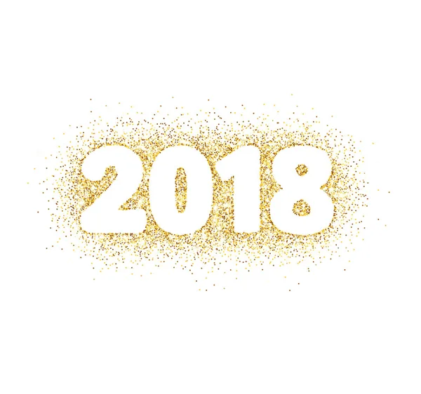 Diseño de tipografía de brillo 2018. Números brillantes dorados . — Vector de stock