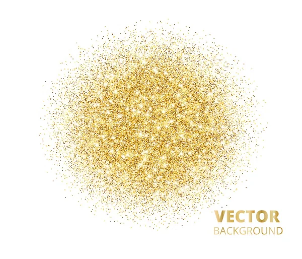 Fond scintillant, explosion de paillettes dorées. Poussière vectorielle sur blanc . — Image vectorielle