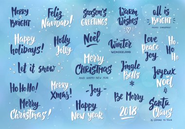 Tırnak ve dilek tebrik tatil kümesi. Elle çizilmiş metin. Büyük kartları, Hediyelik Etiketler ve etiketleri, fotoğraf bindirmeleri için posterler parti.