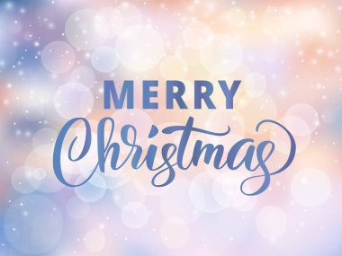 Neşeli Noel metin. Tatilden selamlar alıntı. Bulanık kış arka plan ile düşen kar etkisi