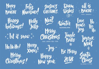 Tırnak ve dilek tebrik tatil kümesi. Elle çizilmiş metin. Büyük kartları, Hediyelik Etiketler ve etiketleri, fotoğraf bindirmeleri için posterler parti.