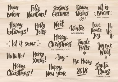 Tırnak ve dilek tebrik tatil kümesi. Elle çizilmiş metin. Büyük kartları, Hediyelik Etiketler ve etiketleri, fotoğraf bindirmeleri için posterler parti.