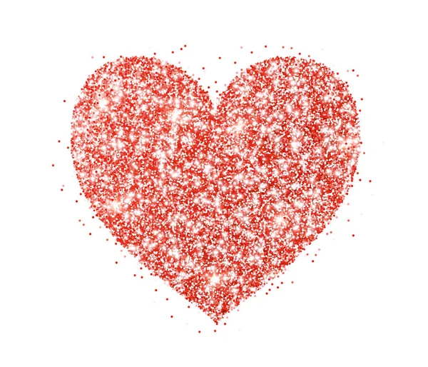 Γκλίτερ κόκκινη καρδιά σε ξύλινο πλαίσιο, στα σύνορα. Διάνυσμα σκόνη απομονωθεί σε λευκό — Διανυσματικό Αρχείο