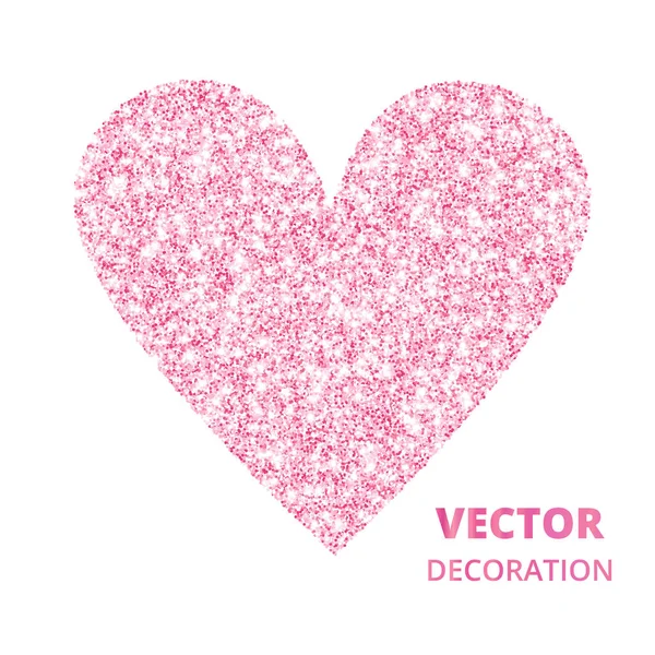 Cadre coeur pailleté rose, bordure. poussières vectorielles isolées sur blanc — Image vectorielle