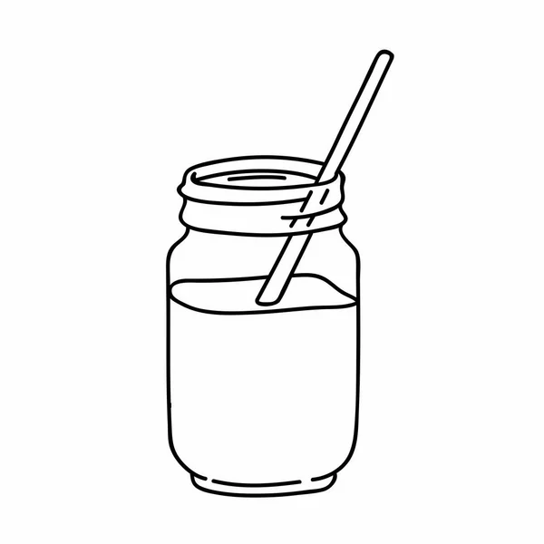 Fresh juice in a mason mug vector — Stock Vector