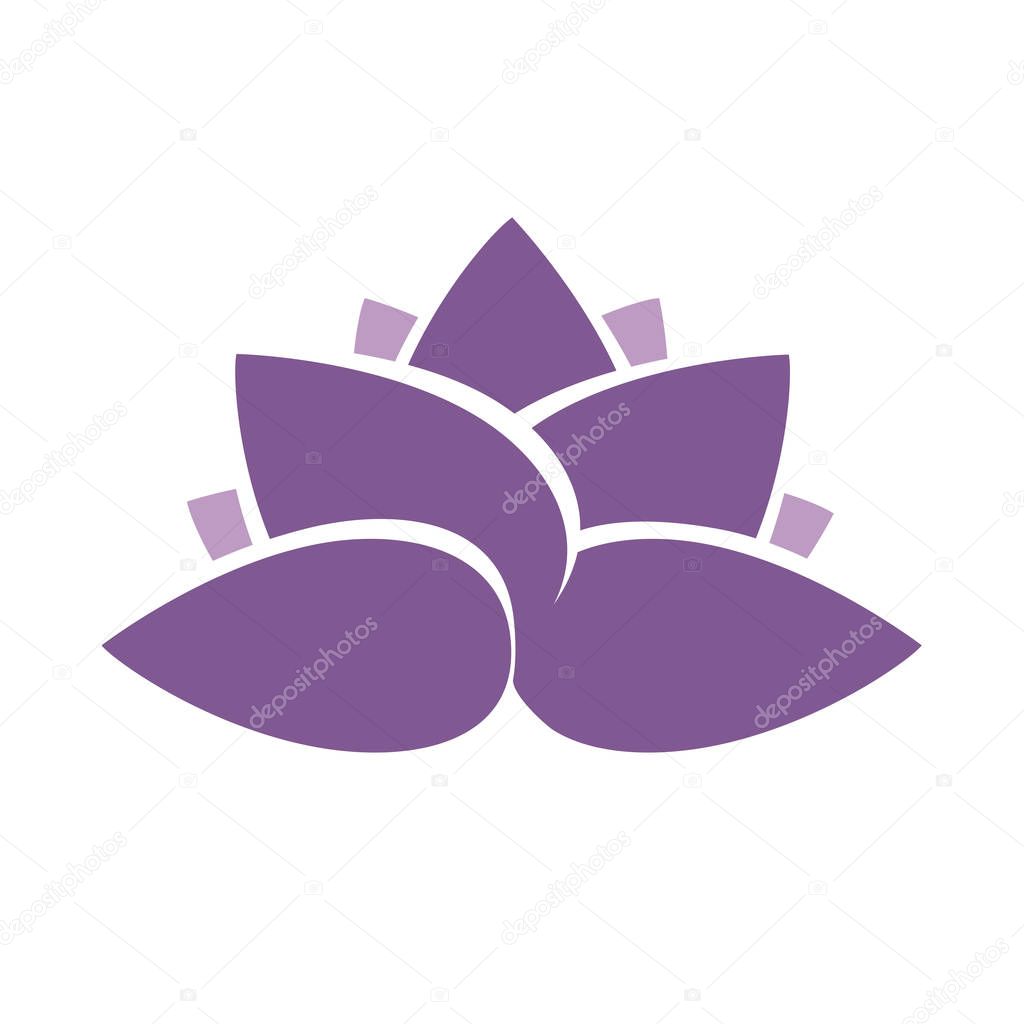 violet lotus flower vector logo yoga studio spa