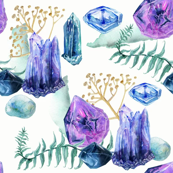Blue-violet  watercolor crystal