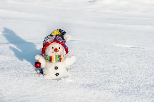 Happy snowman with hat — Stock Photo, Image