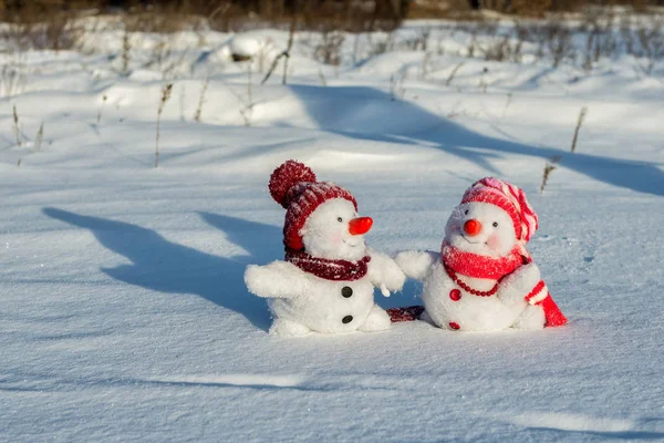 Pareja de muñecos de nieve — Foto de Stock