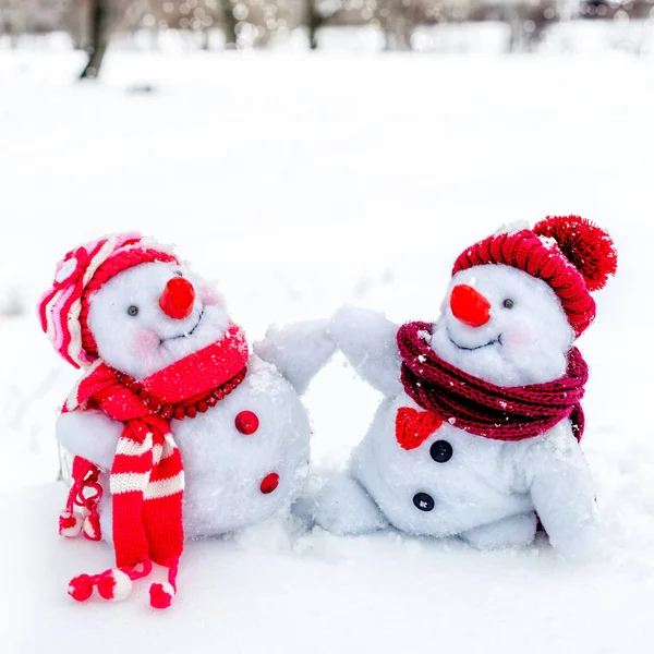 Deux bonhommes de neige — Photo