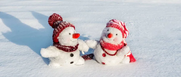 Couple of snowmen — Stock Photo, Image