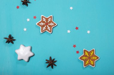 Ahşap masa üzerinde Noel arka plan