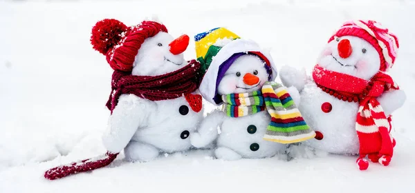Mutlu kardan adam aile — Stok fotoğraf