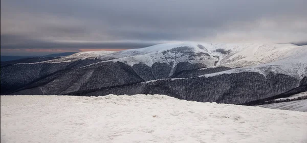 Nieve Carpatian mountians en la noche —  Fotos de Stock