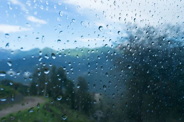 Dešťové kapky na sklo lanová — Stock fotografie