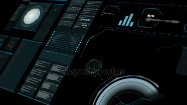 4K futuristic interface screen — Stock Video