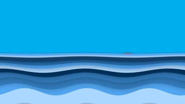 Abstracte achtergrond met de Oceaan en zon — Stockvideo