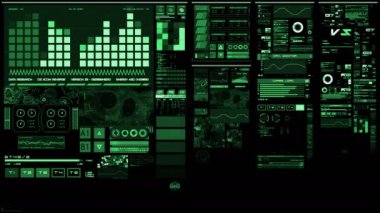 Derin yeşil fütüristik arabirimi/dijital ekran/Hud