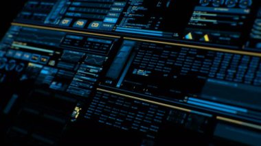 Renkli fütüristik arabirimi/dijital ekran/Hud görünümünü perspektif