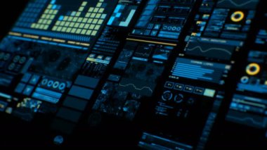 Renkli fütüristik arabirimi/dijital ekran/Hud görünümünü perspektif