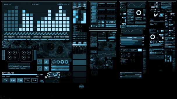 Hellblaues futuristisches Interface / digitaler Bildschirm / hud — Stockvideo