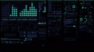 Parlak mavi fütüristik arabirimi/dijital ekran/Hud