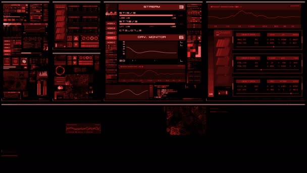 Rotes futuristisches Interface / digitaler Bildschirm / hud — Stockvideo