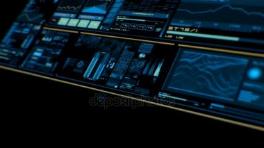 Renkli fütüristik arabirimi/dijital ekran/Hud görünümünü perspektif