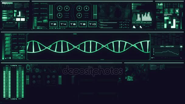 冷蓝色未来派接口/数字屏幕/Hud — 图库视频影像