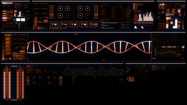 Interfaccia futuristica calda / Schermo digitale / HUD — Video Stock